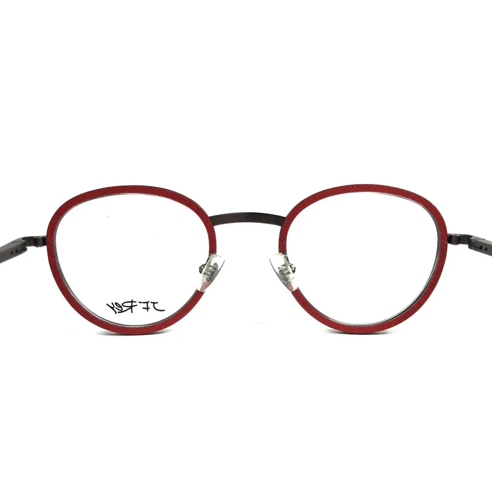 J. F. Rey Eyeglasses Frames JF2860 0330 Striped Brown Red Gray Round 47-22-145